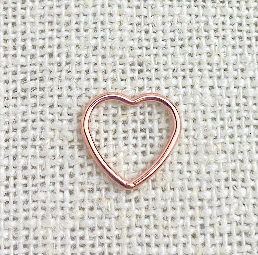 14k Rose Gold Filled Heart Jump Ring CL 10.0mm