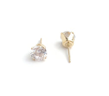 6.0mm White Cubic Zirconia Earrings