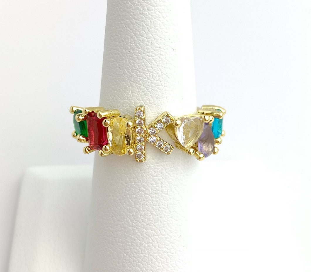 Gold Plated “K” Initial Ring