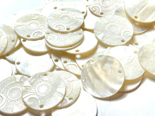 White Mother Of Pearl Shell, Circle Mother Of Pearl, Carved MOP, Sku#M2998