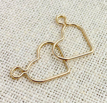 14k Gold Filled Wire Heart w/Ring 15.5mm