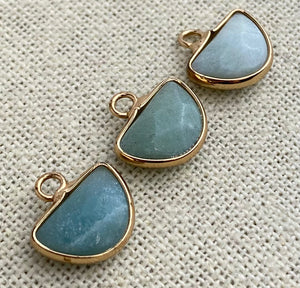 Amazonite gold Plated Charm