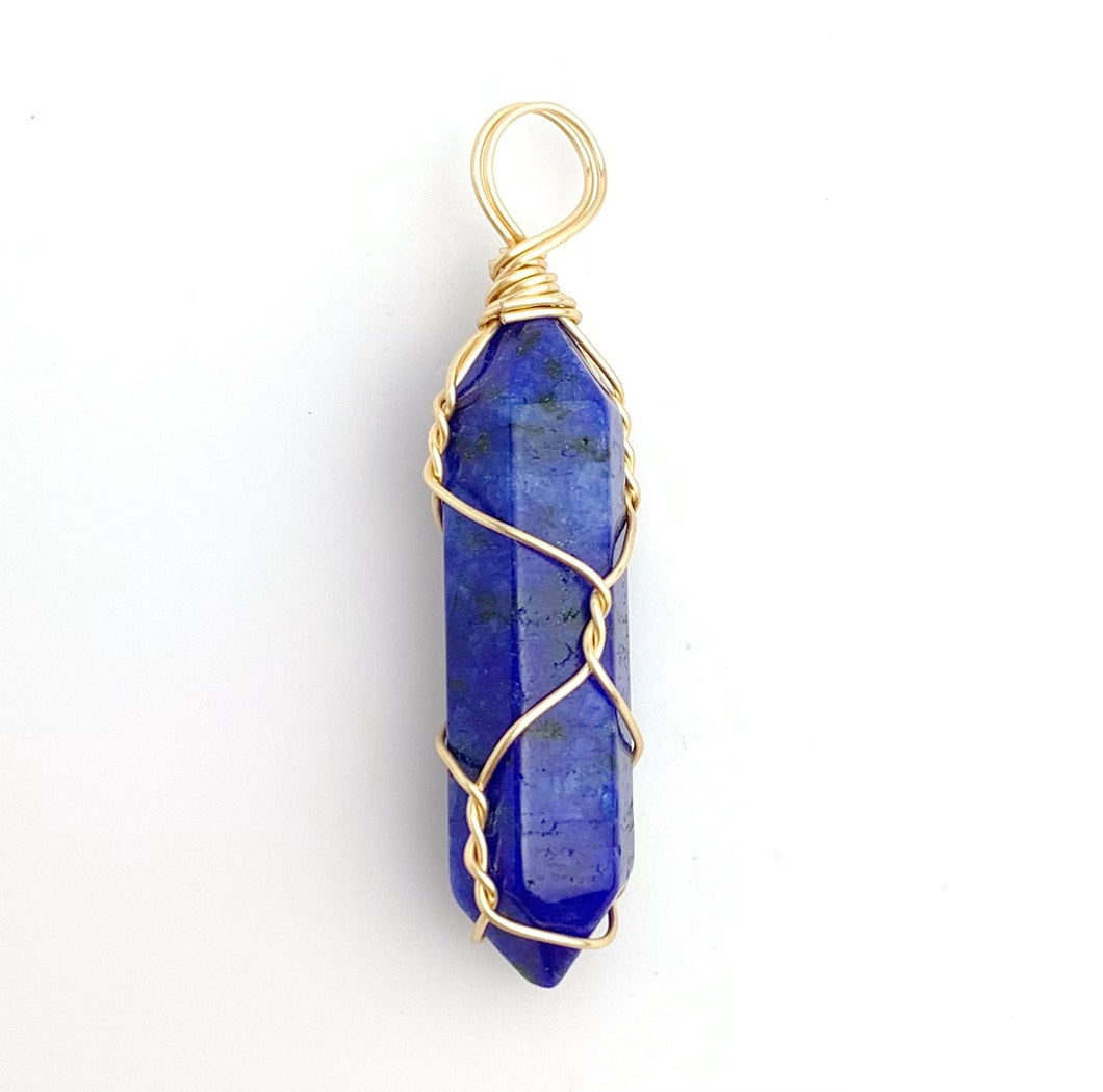 Wire Wrapped Lazurite Pendant