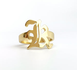 14k Gold Plated Initial “K” Ring