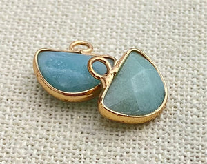 Amazonite gold Plated Charm