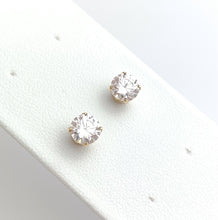 6.0mm White Cubic Zirconia Earrings