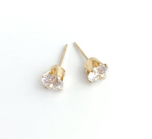 6.0mm White Cubic Zirconia Earrings