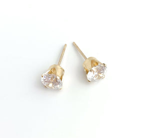 6.0mm White Cubic Zirconia Earrings