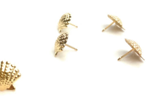 14KGF Seashell Studs 1820-4