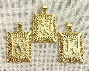 Gold Plated “K” Initial Pendant