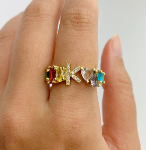 Gold Plated “K” Initial Ring