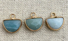 Amazonite gold Plated Charm