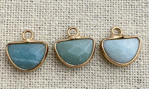 Amazonite gold Plated Charm