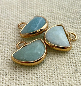 Amazonite gold Plated Charm