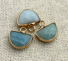 Amazonite gold Plated Charm