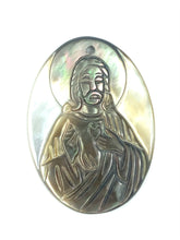 Mother Of Pearl Jesus Sacred Heart Shell, Mother Of Pearl Bead, Sku#372