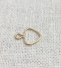14k Gold Filled 10mm Wire Heart w/Ring
