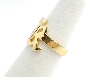 14k Gold Plated Initial “K” Ring