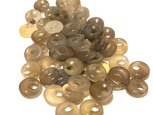 Grey Agate Donut Bead, Sku#BG126