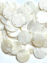 White Mother Of Pearl Shell, Circle Mother Of Pearl, Carved MOP, Sku#M2998